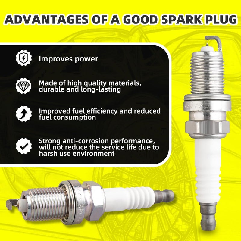 MOAUTO Set of 4 PCS Iridium Spark Plugs with Wire Set 90919-22400 8916 RC-TE58 Compatible with Toyota Camry Solara RAV4 - L4 2.0 2.2 - Image 2